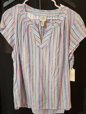 St. John’s Bay Striped Blouse – Petite Large (NWT)